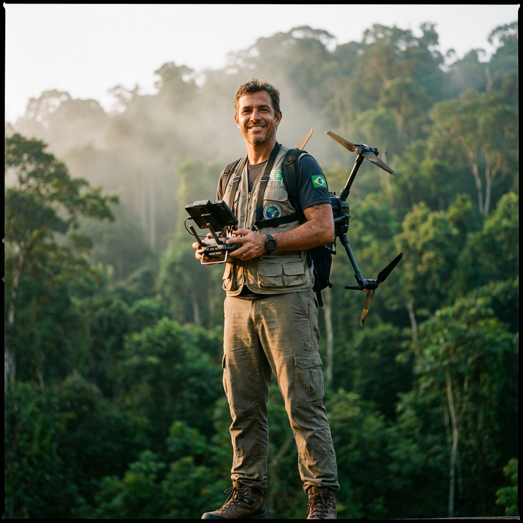Julio Cesar Drone Pilot in Amazon